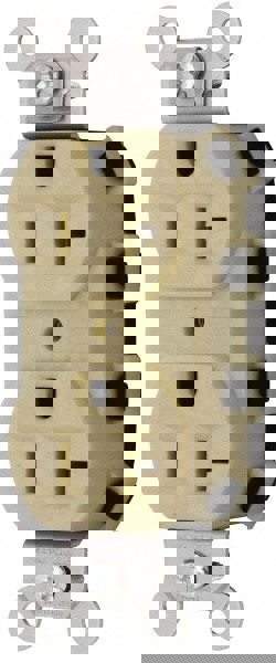 Straight Blade Receptacles; Receptacle Type: Duplex Receptacle ; Grade: Specification ; Color: Ivory ; Grounding Style: Self-Grounding ; Amperage: 20.0000 ; Voltage: 125V AC